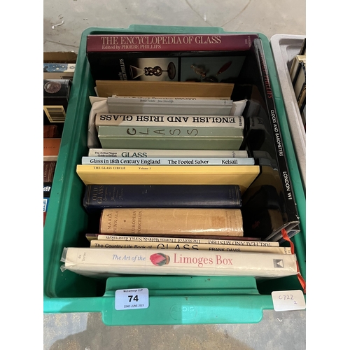 74 - Two boxes of books on art and antiques