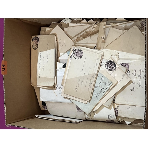 129 - A collection of penny lilac covers with other stamps