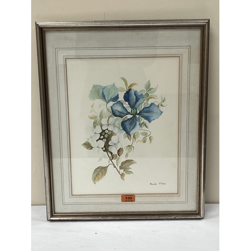 133 - PAMELA MCGRAA. BRITISH (NEWLYN) 1948 - 2016. Botanical studies. A pair. Signed. Watercolour 15'x 11½... 
