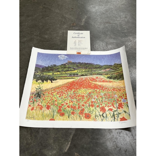 167 - FREDERICK GORE. C.B.E; R.A; BRITISH 1913-2009. A Field of Poppies, Lacoste. Signed in pencil and num... 