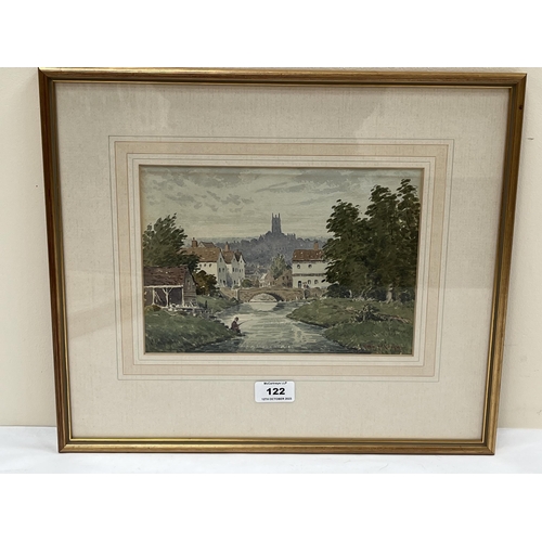 122 - JOHN W. GOUGH. BRITISH 1929 - 2019 River Corve, Ludlow. Signed watercolour. 7