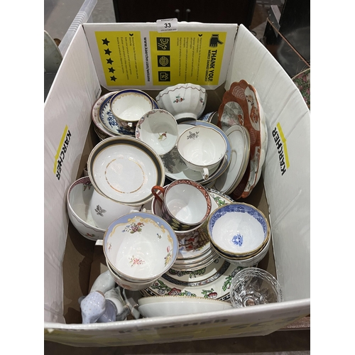 33 - Three boxes of ceramics.
