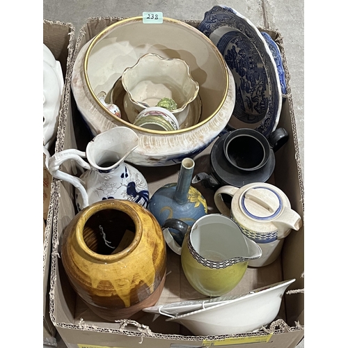 238 - Three boxes of miscellaneous ceramics.