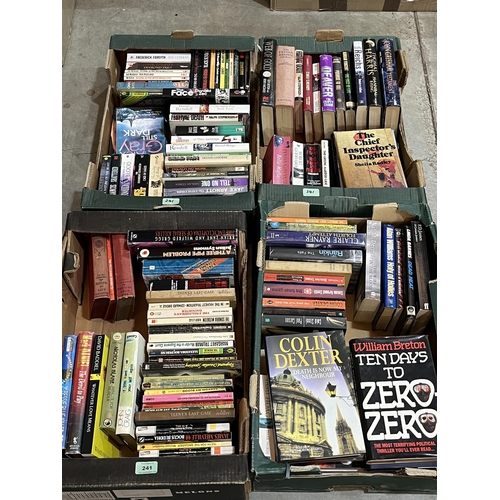 241 - Four boxes of books - crime fiction.