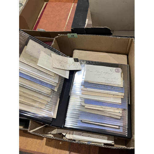 28 - A box of Victorian stamps, covers etc.