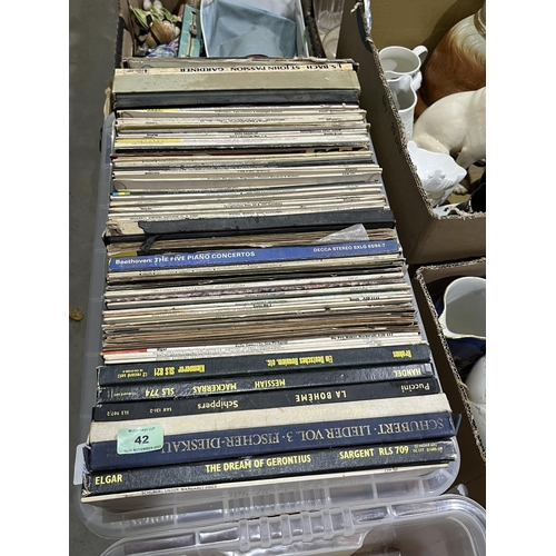 42 - A box of classical LP records.