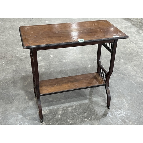 568 - An Edward VII rosewood and line inlaid side table. 30