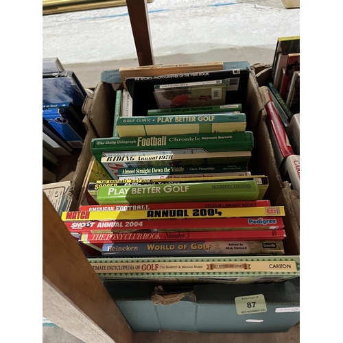 87 - Three boxes of books - sports