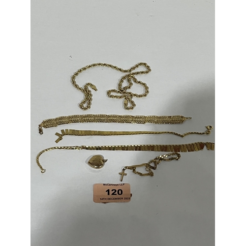 120 - A quantity of miscellaneous 9ct jewellery. 23g.