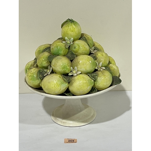 269 - A Spanish Casa Pupo bowl of lemons ceramic table centre piece. 13