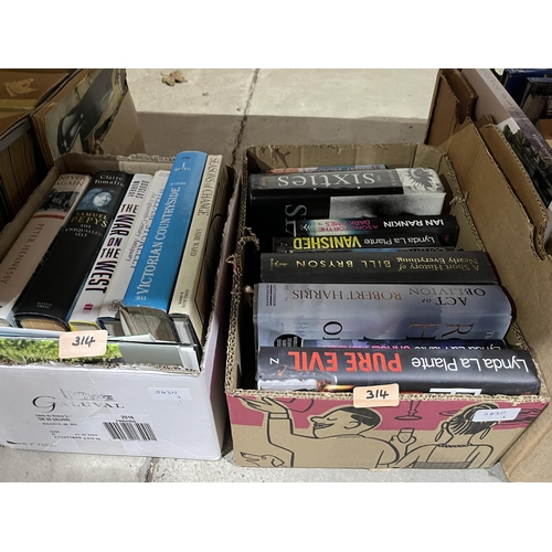 314 - Three boxes of books.