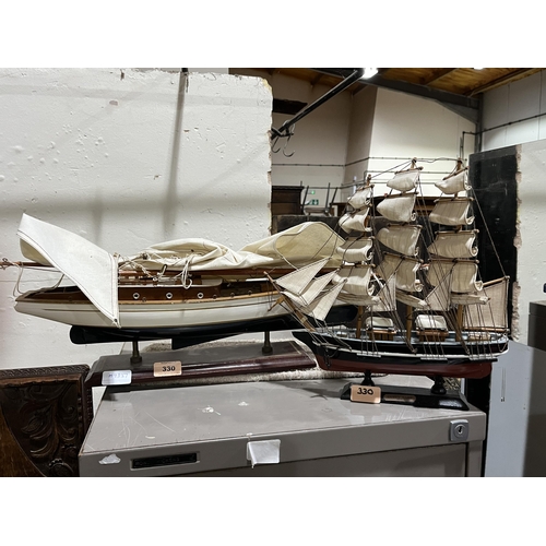 330 - A model sailing cruiser; the hull 20