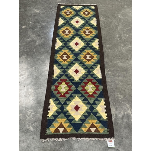 373 - A Maimana Kilim runner. 2.05m x 0.62m.