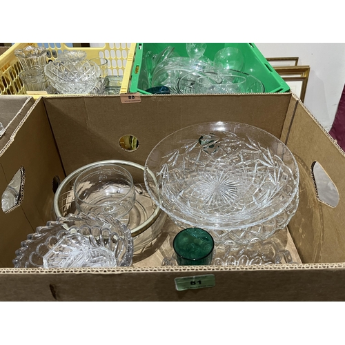 88 - Two boxes of glassware.