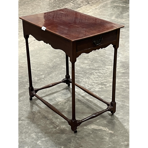 369 - A 19th century mahogany spider-legged side table with two end frieze drawers. 24