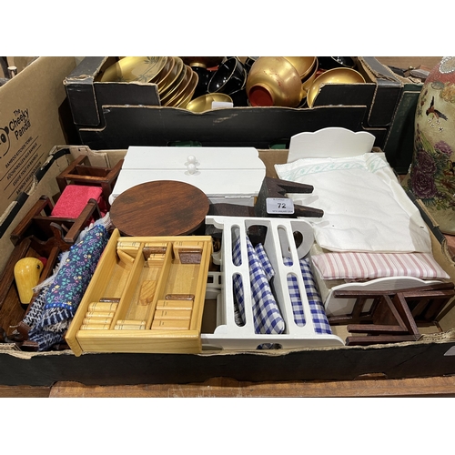 72 - Two boxes of doll's house furniture