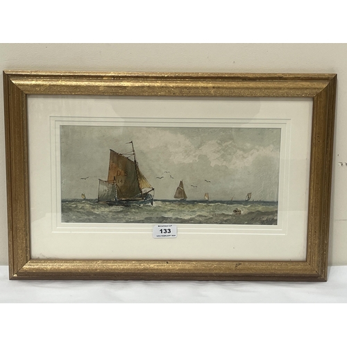 133 - W.E. TAYLOR. BRITISH 19th/20th CENTURY. Seascapes with shipping. A pair. Signed. Watercolour 6