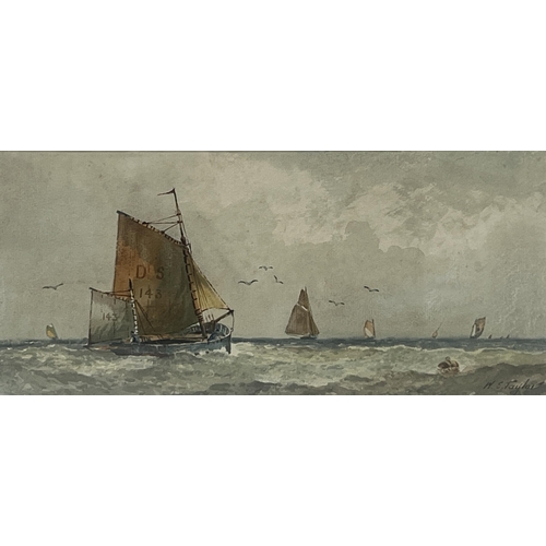 133 - W.E. TAYLOR. BRITISH 19th/20th CENTURY. Seascapes with shipping. A pair. Signed. Watercolour 6