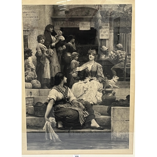 155 - LUKE FILDES. BRITISH 1843-1927 Venetian scene with figures. Signed in pencil. Engraving. 30