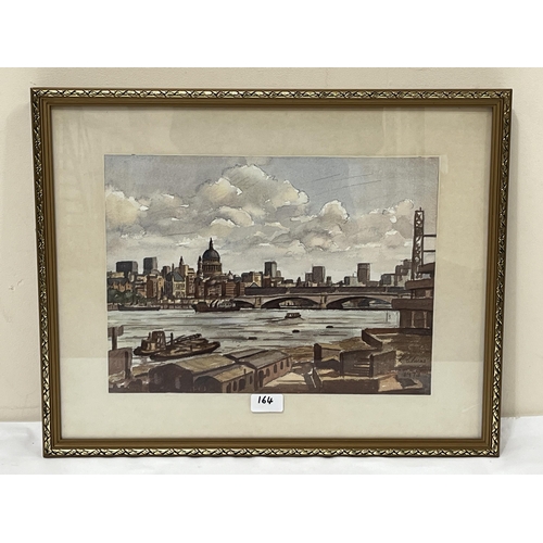 164 - R.C. LUCAS. BRITISH 20TH CENTURY Three views on the Thames. Signed and dated '73 or '74. Watercolour... 