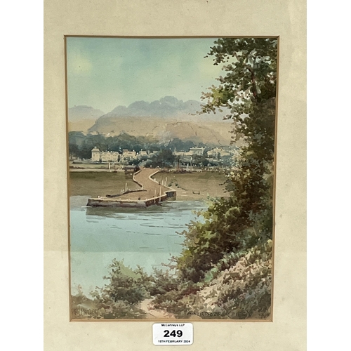 249 - EDGAR JAMES MAYBERY. WELSH 1887-1964. Lake scene with distant town. Signed. Watercolour. 10½