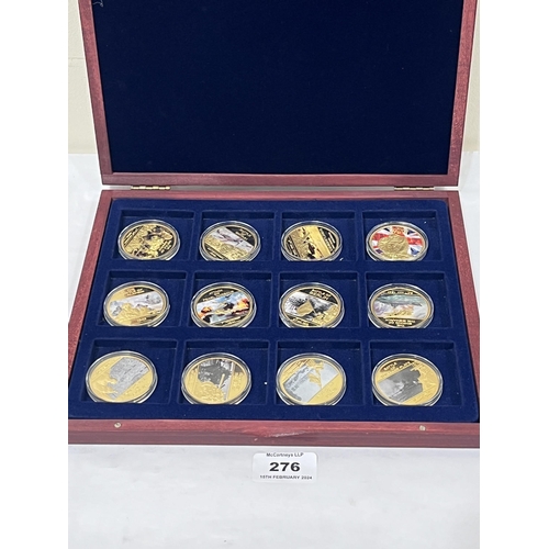 276 - A cased Windsor Mint 75th Anniversary Second World War set of twelve coins.