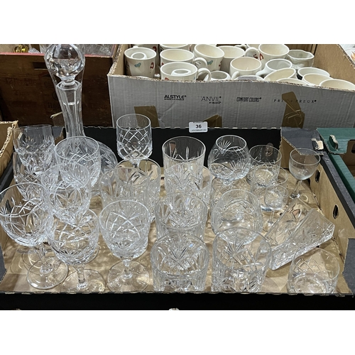 36 - A selection of cut glassware.