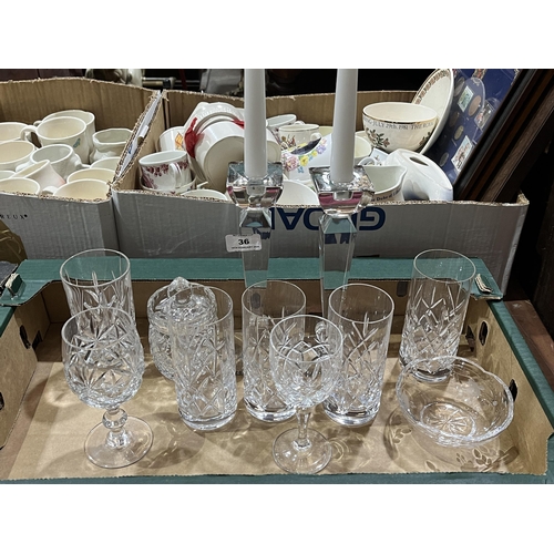 36 - A selection of cut glassware.