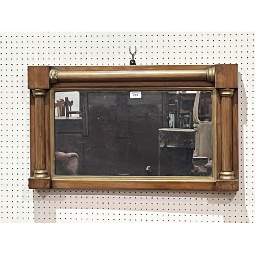 450 - A 19th century overmantle mirror with half pilaster frame. 28½