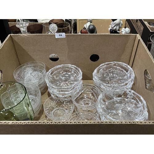 59 - Two boxes of glassware.