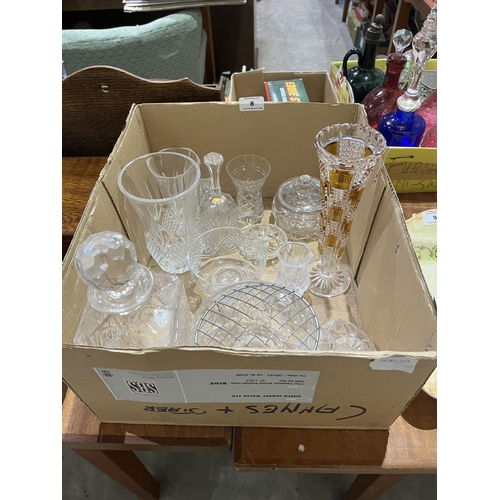 8 - A box of glassware.