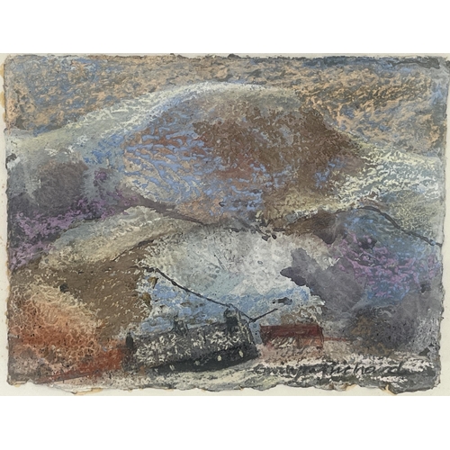 139 - * GWILYM PRICHARD. WELSH 1931-2015. Winter Farm. Signed. Inscribed verso. Mixed media on paper, 5¾