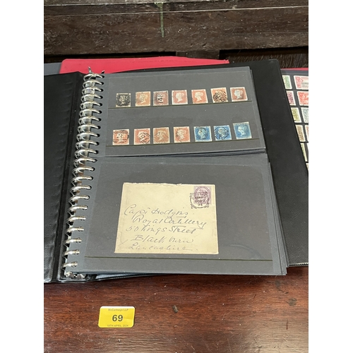 69 - Three albums of stamps and mounted stamps