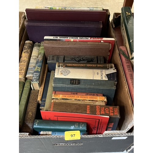 97 - Three boxes of books.