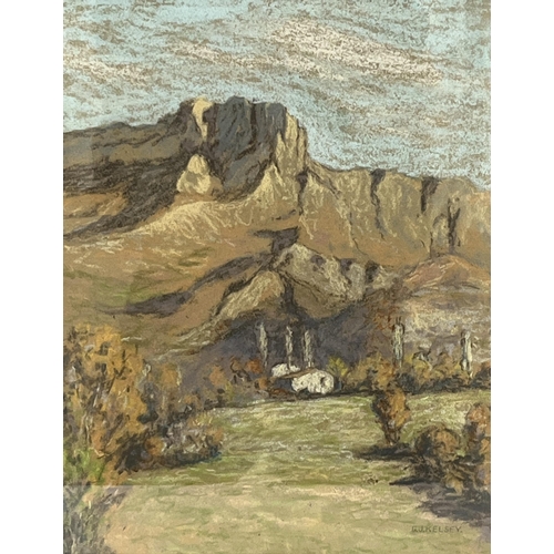 167 - CHARLES JOSHUA KELSEY. BRITISH 1871-1960. Near Sisteron. Signed. Pastel on paper 13¼