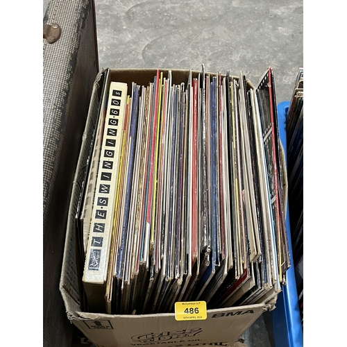 486 - A quantity of LP and single records.