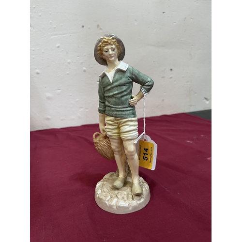 514 - A Royal Worcester figure, French Fisherboy, modelled by James Hadley.