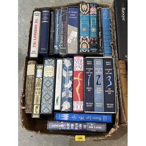 600 - Two boxes of Folio Society and other books.