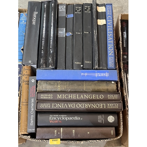 600 - Two boxes of Folio Society and other books.