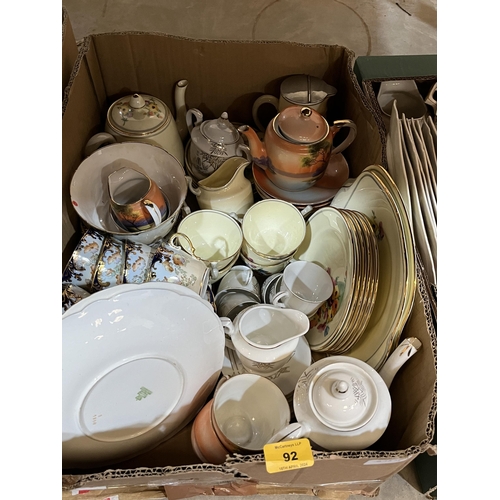 92 - Two boxes of ceramics.