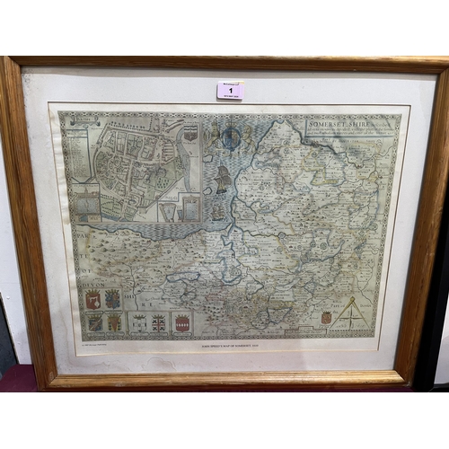 1 - A facsimile map of Somerset after John Speede. 16