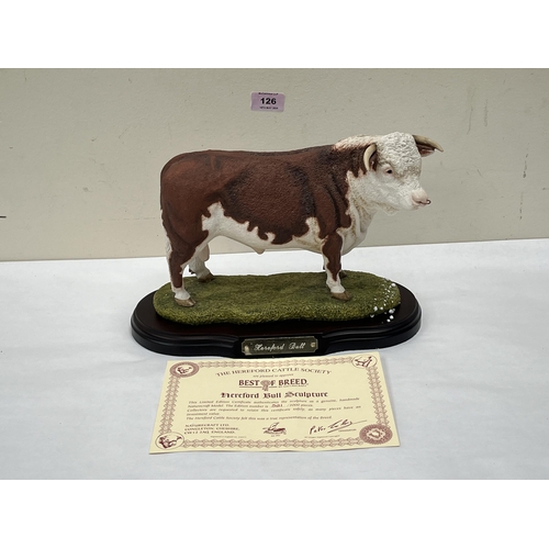 126 - A Best Of Breed Hereford Bull resinous sculpture for the Hereford Cattle Society. Limited edition no... 