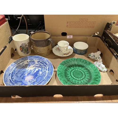 13 - A box of ceramics