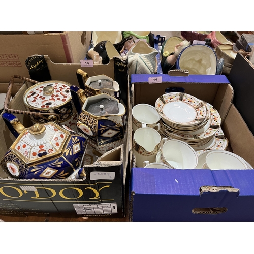 14 - Two boxes of ceramics.