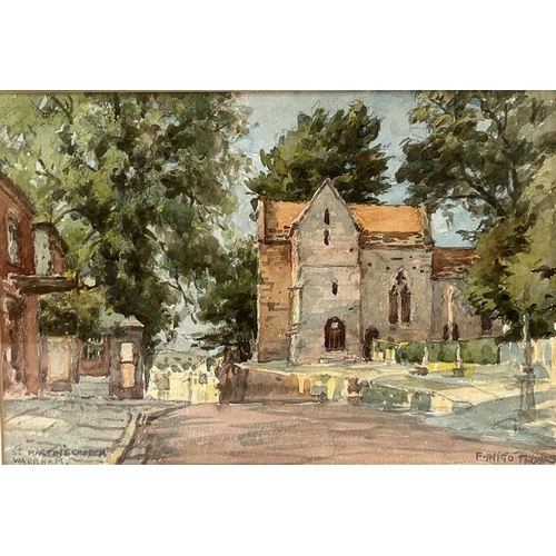 147 - FRANCIS INIGO THOMAS. BRITISH 1865-1950. St Martin's Church, Wareham. Signed and inscribed. Watercol... 