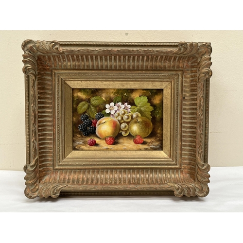 178 - JOHN F SMITH. BRITISH 20TH CENTURY (ROYAL WORCESTER PAINTER). Still lives of fruit and flowers on a ... 