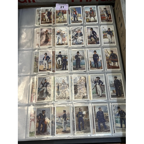 21 - An extensive collection of cigarette cards in sets, part sets and loose.