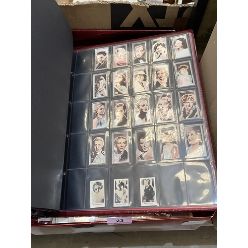 23 - A collection of film star cigarette cards with related memorabilia.