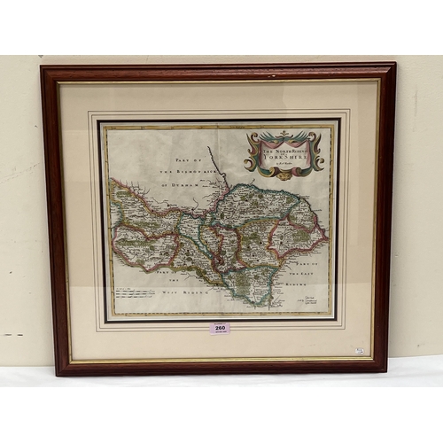 260 - An engraved and coloured map by Robert Morden, The North Riding Of Yorkshire. 14½