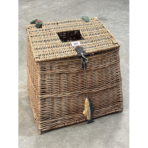 265 - A wicker fishing basket, 14